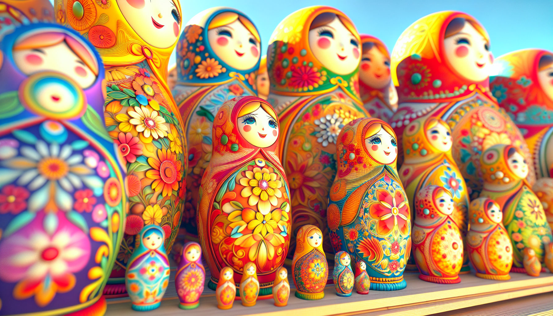 3d rendering of russian dolls