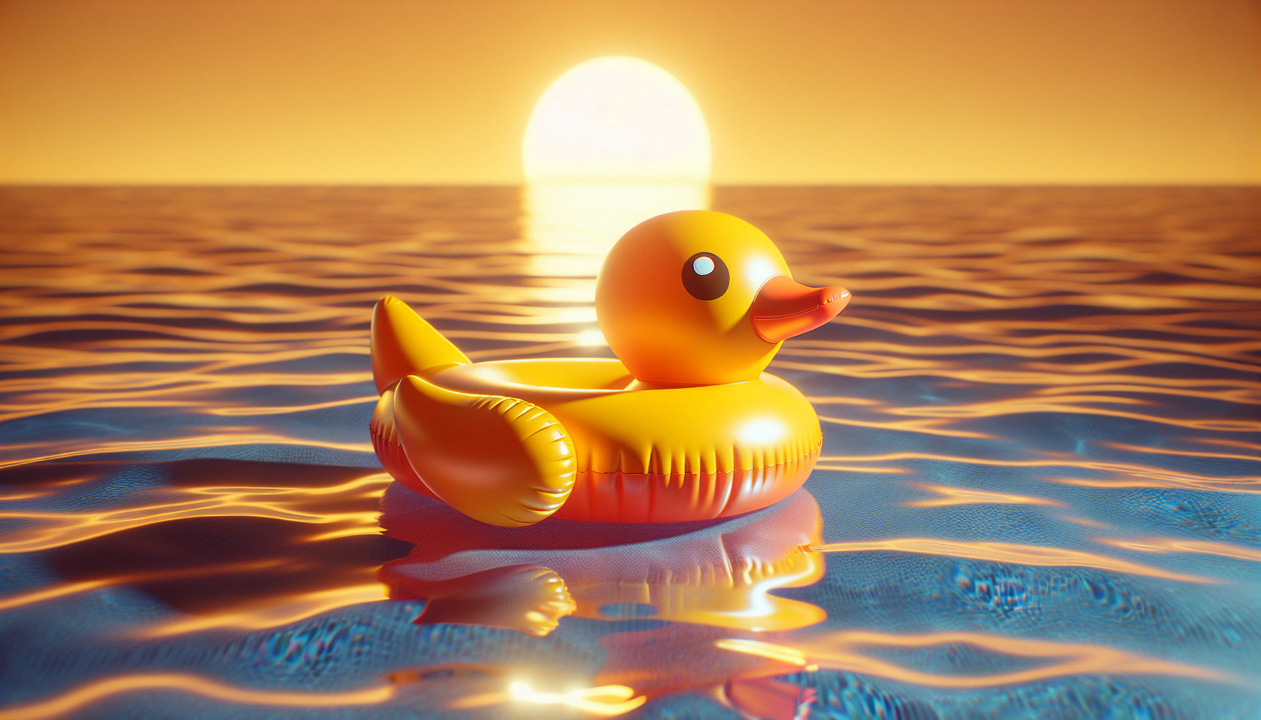 3d rendering of an inflatable pool rubber duck