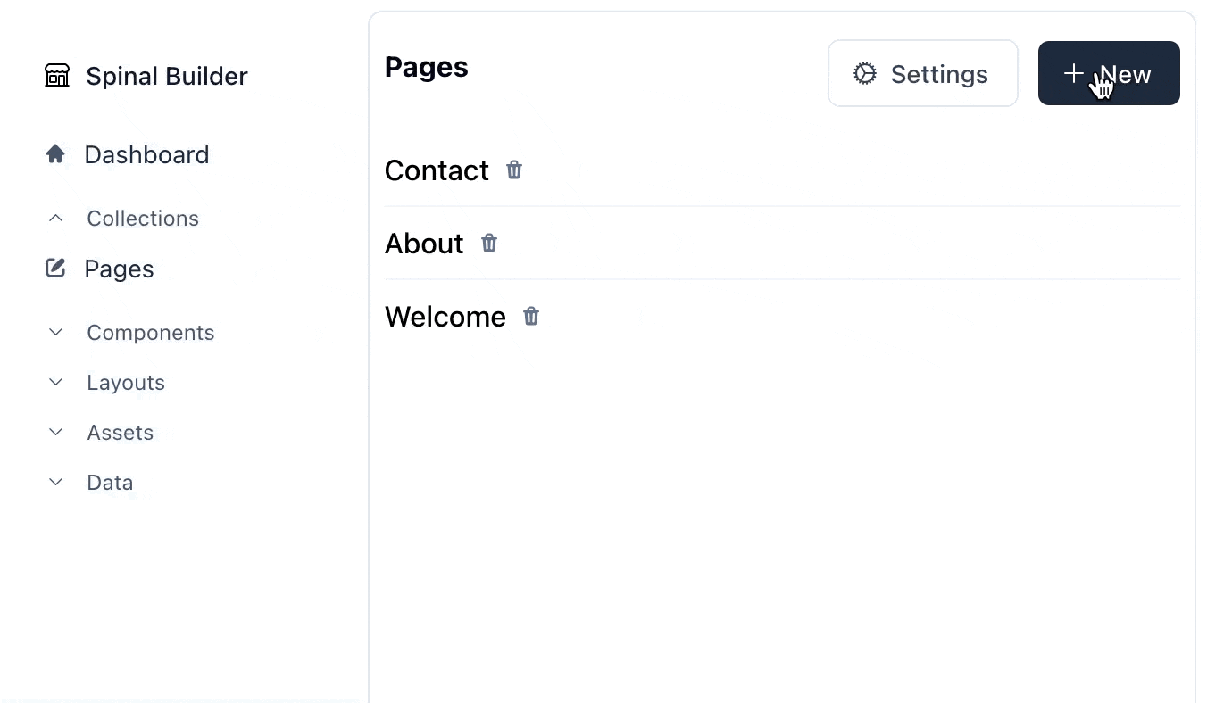 Preview of an example using transitions to adding/removing element to a page